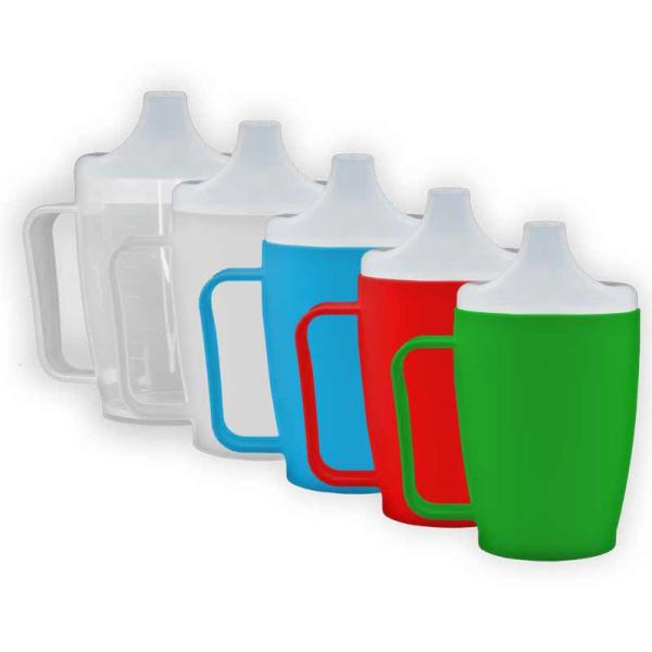 Trinkbecher-Set mit Griff und 2 Deckeln